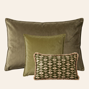 Kotabo Dekokissen-Set Xenia – 3er-Set – Olive Oasis &amp; Perfect Pistachio