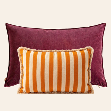 Kotabo Zola Decorative Cushion Set – Set of 2 Cushions – Magical Mauve &amp; Oatmeal Orange