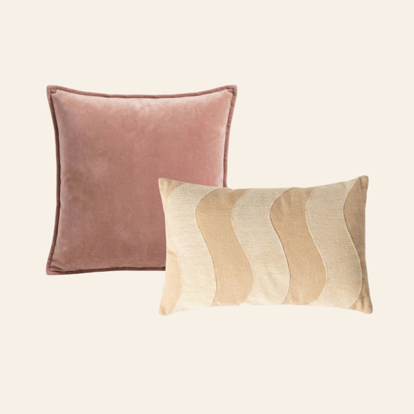 Set di cuscini decorativi Kotabo Jessie – Set da 2 cuscini – Pretty in Pink & Beige