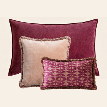 Kotabo sierkussenset Bo – Set van 3 kussens – Mauve, Pink & Berry