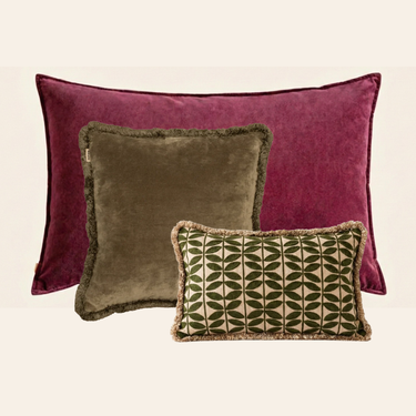 Kotabo sierkussenset Marin – Set van 3 kussens – Mauve & Olive