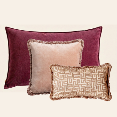 Kotabo Yara Dekokissen-Set – 3 Kissen – Mauve, Rosa &amp; Beige